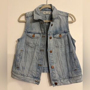 Madewell Light Wash Denim Vest Size Medium